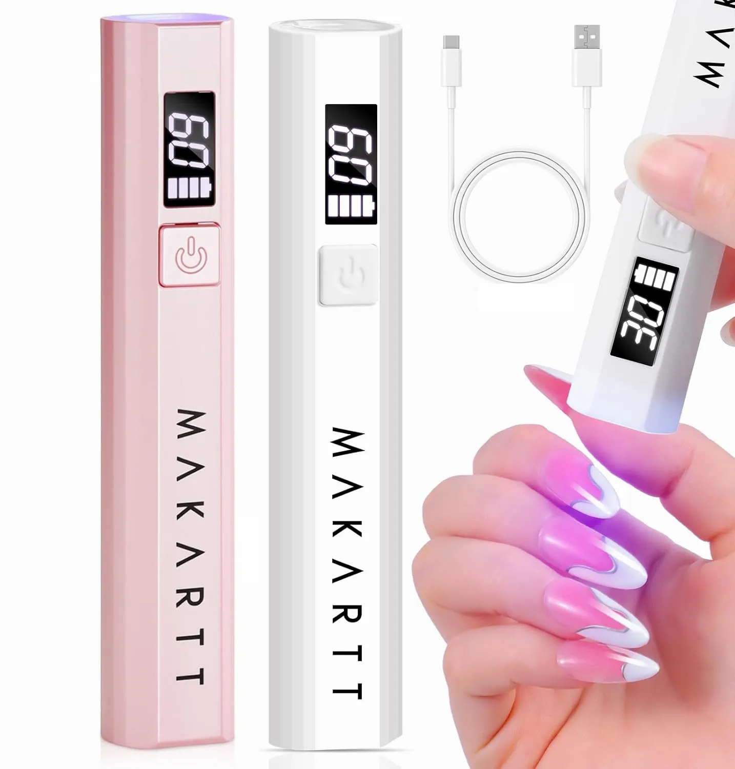 ضوء الأشعة فوق البنفسجية المحمول للأظافر الجل - مصباح أظافر LED صغير محمول بالأشعة فوق البنفسجية Lumière مجفف أظافر سريع الجفاف لعلاج طلاء الأظافر