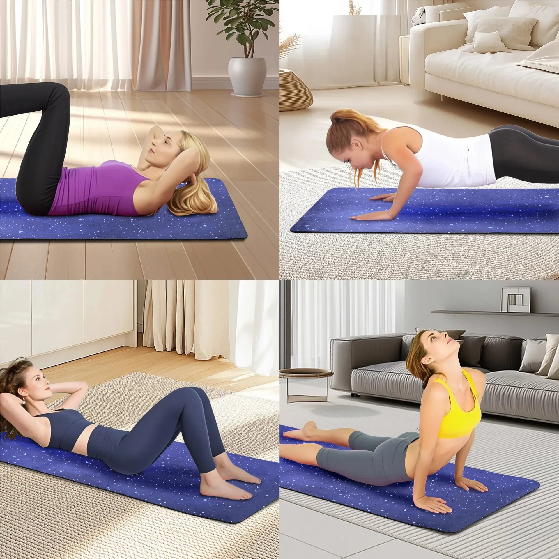 Pilates X Yoga - Printed Non-Slip TPE Yoga Mat 72