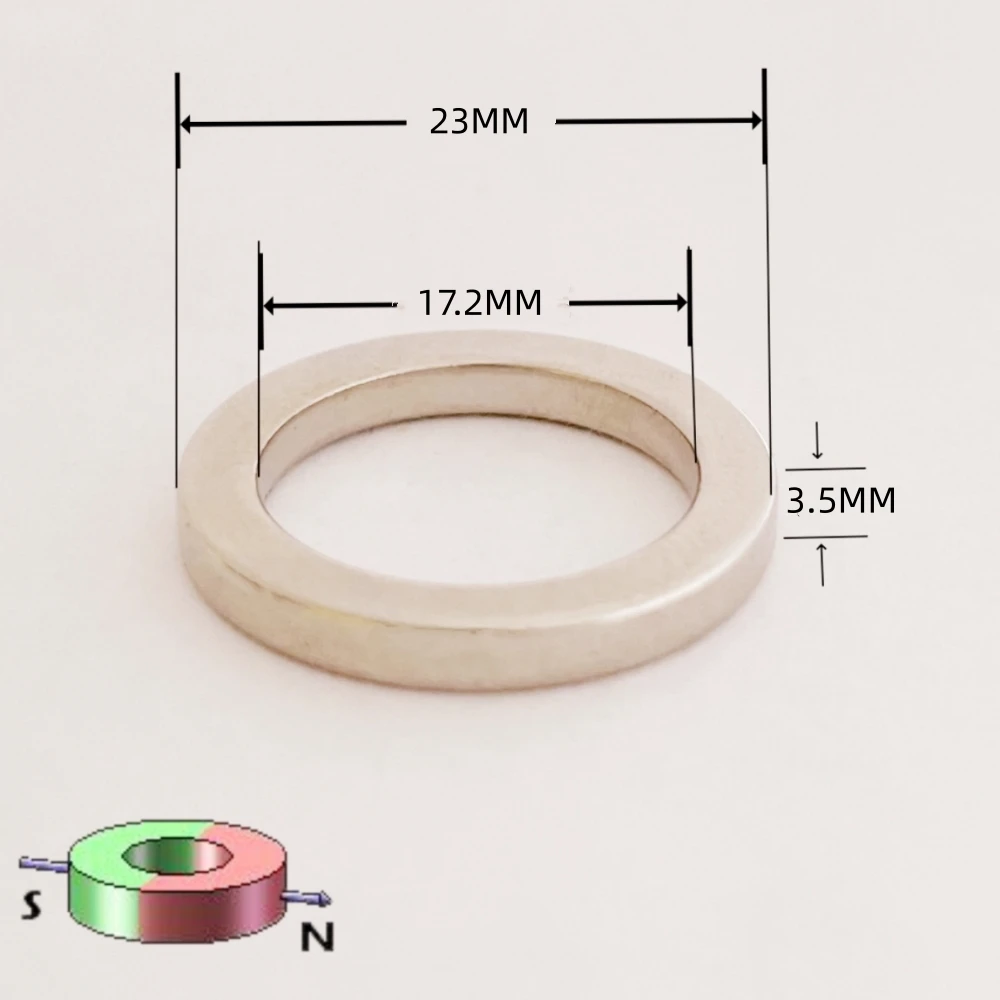 6PCS Diametric Ring Round Magnets