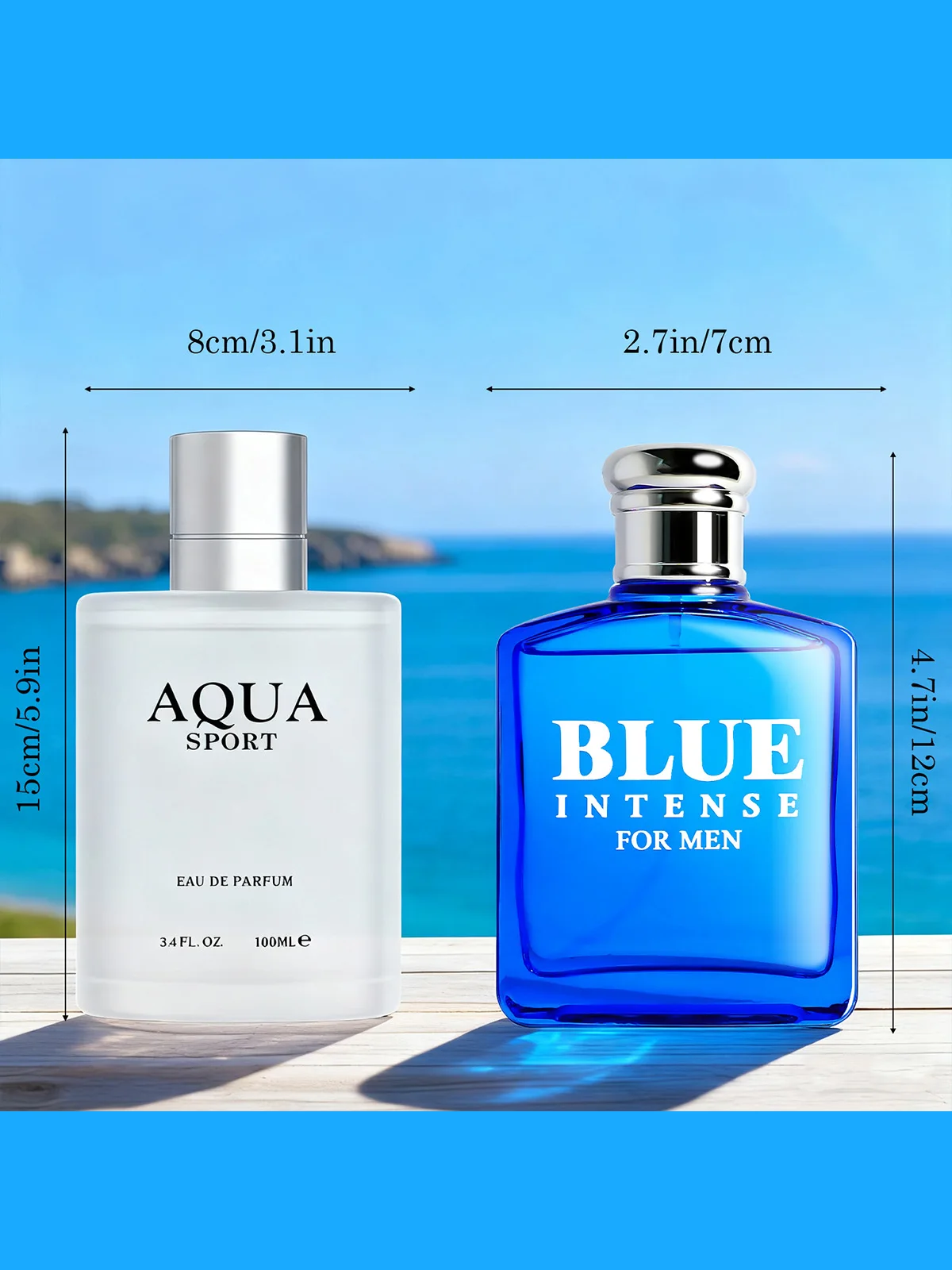 ​​2PACK/200ML Men's Cologne | Fresh Citrus Marine Scent | Daily Wear for Office & Social | Men's Fragrance Set​