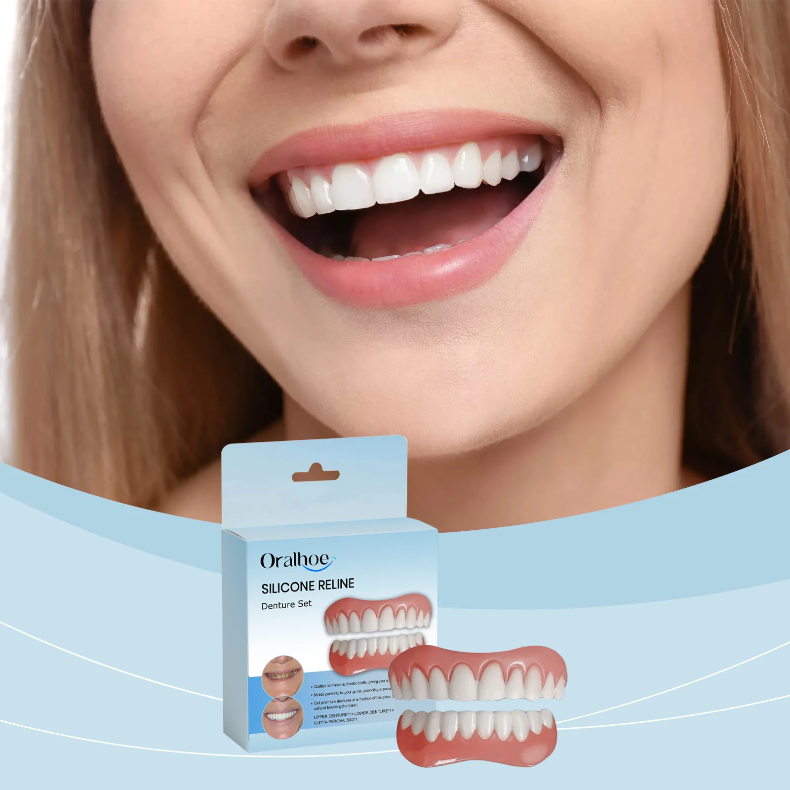 

Dental Denture Repair Kit Filling Teeth Gaps Improve Teeth Appearance Smile Confidence Stain Resistance Secure Fit Manicure Set