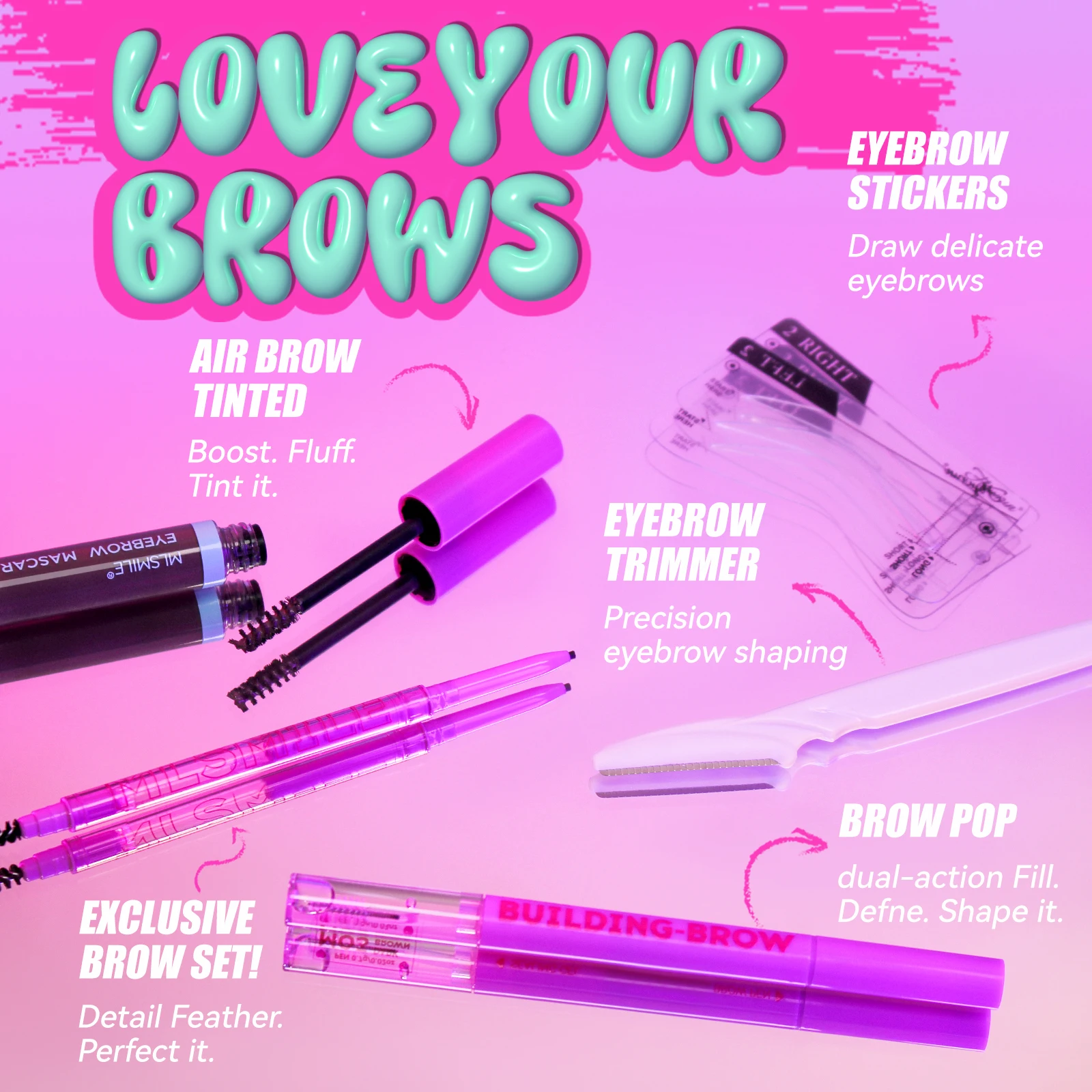 完全な眉毛キット,正確な定義,鉛筆,ジェル,成形ツール,長持ちする防水メイクアップセット