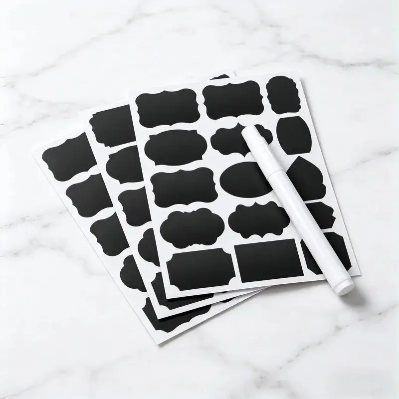 

36 Matte Black Stickers Durable Labeling​ – Weather Resistant Strong Adhesion Indoor Outdoor Use Long Lasting