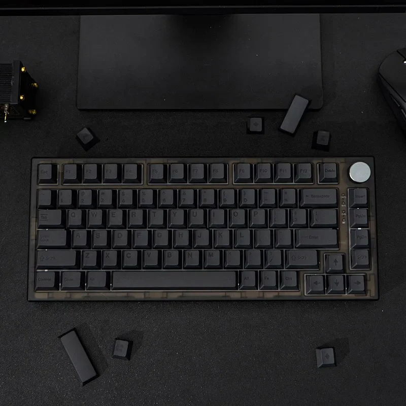 144 Klawisze GMK Clones Dark Keycaps Minimall Black PBT Dye Sub KeyCap Profil Cherry do Klawiatur Mechanicznych z Układami 68 98 75 87 — zdjęcie produktu 7