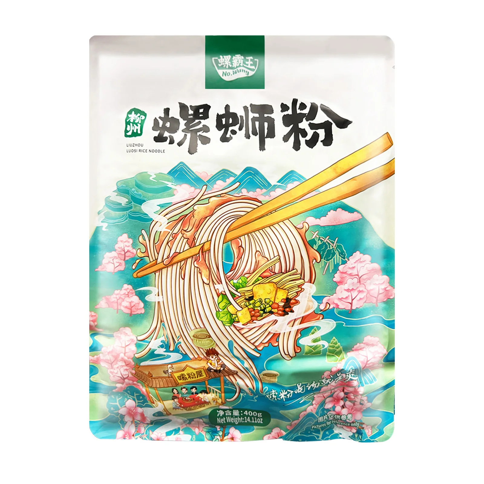 LuoBaWang-LuoShien Arroz Noodle Flavored Instant Noodles Cogumelo Sabor, picante salgado e aromático