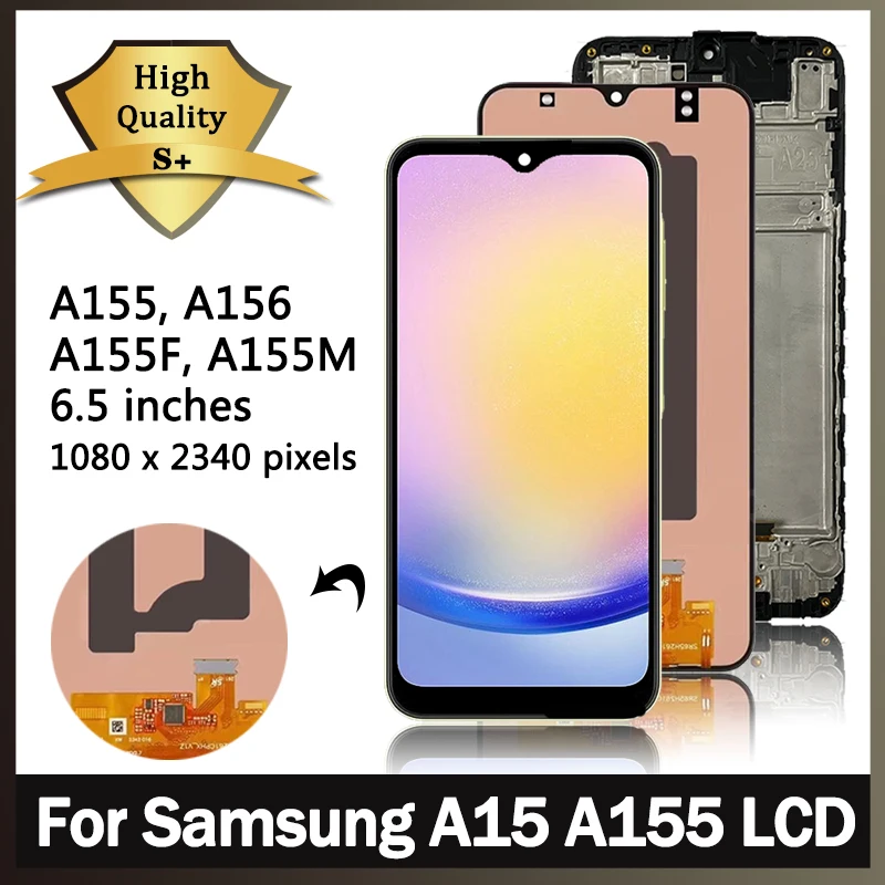 6.5“ Screen For Samsung A15 4G A155F A155M LCD Display Touch Screen Digitizer For Samsung A15 5G A156B A156E LCD With Frame