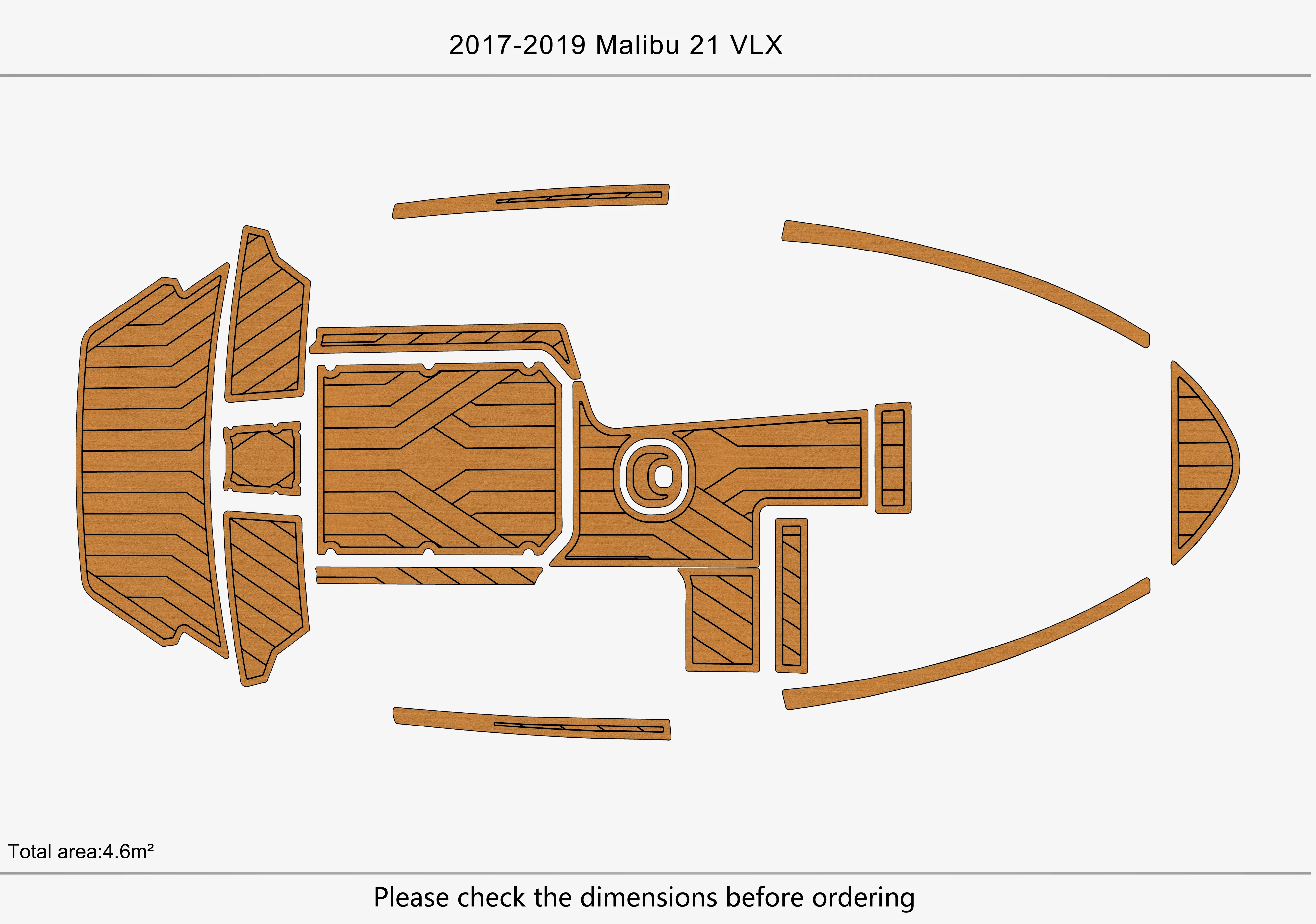 Eva foam Fuax teak seadek marine floor For 2017-2019 malibu 21 vlx Cockpit Swim platform bow 1/4