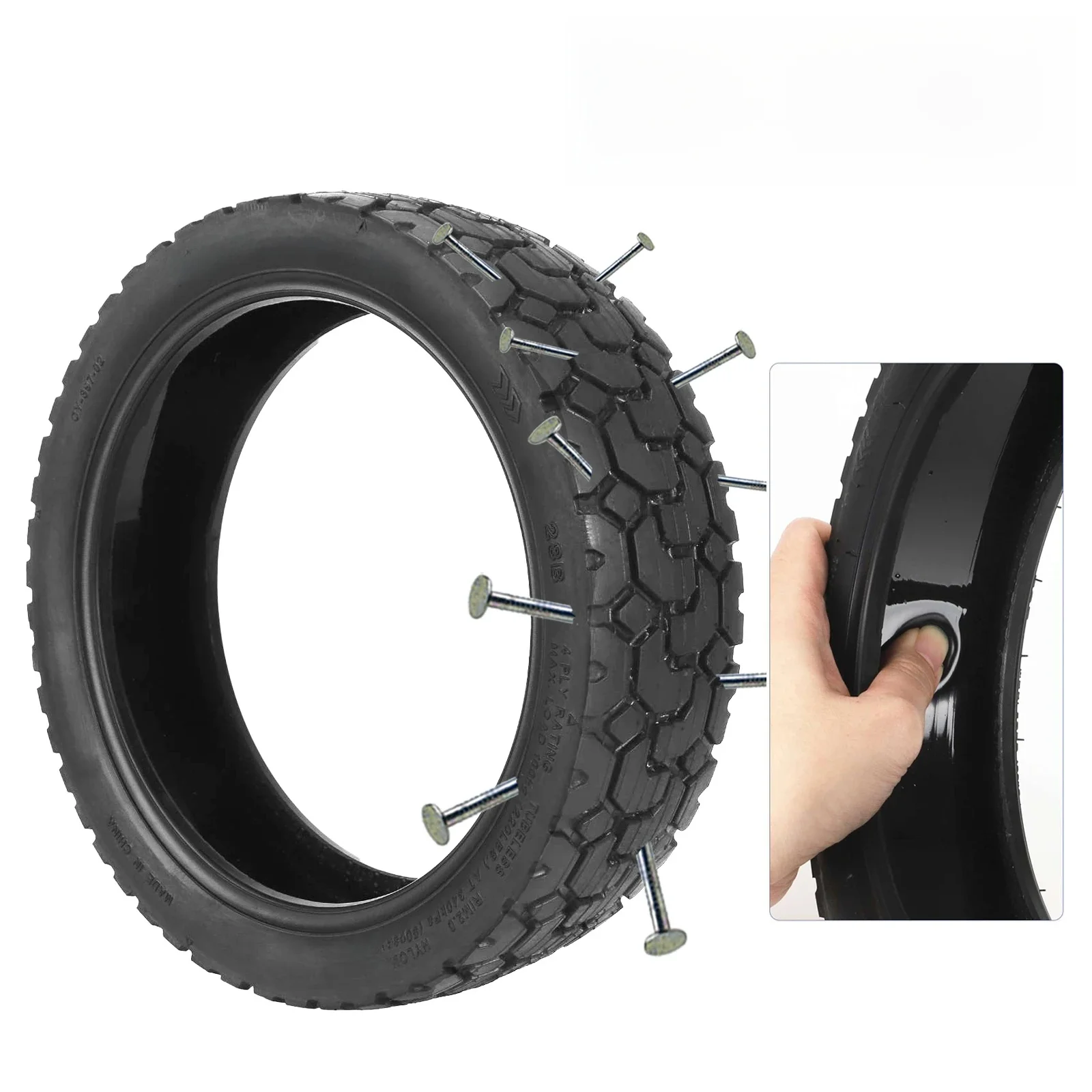 Pneu auto-cicatrisant de 11 pouces 70/60-7.5 avec Goo pour Scooter électrique Ninebot ZT3/ZT3 Pro, remplacement de pneus sans chambre à vide tout-terrain