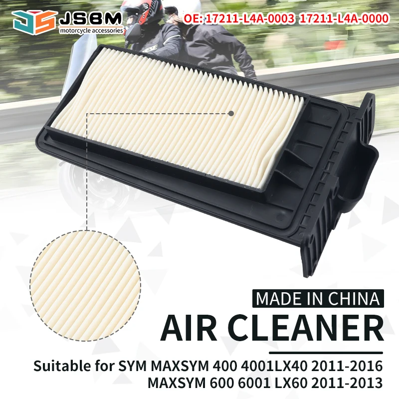 

JSBM Motorcycle Accessories Air Filter Intake Cleaner Replacement For SYM MAXSYM400i MAXSYM600i MAXSYM ABS 400 600 LX40 LX60