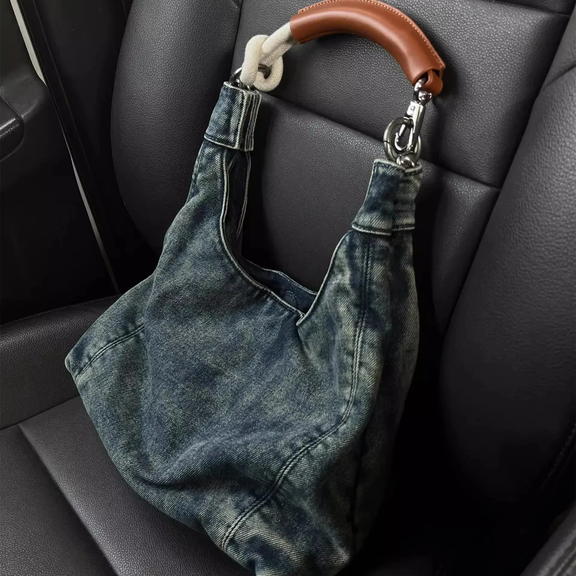 Dżinsowa torba Crossbody dla kobiet marka moda przyczynowa torba listonoszka na ramię duża pojemność torba typu Hobo torba damska — zdjęcie 2