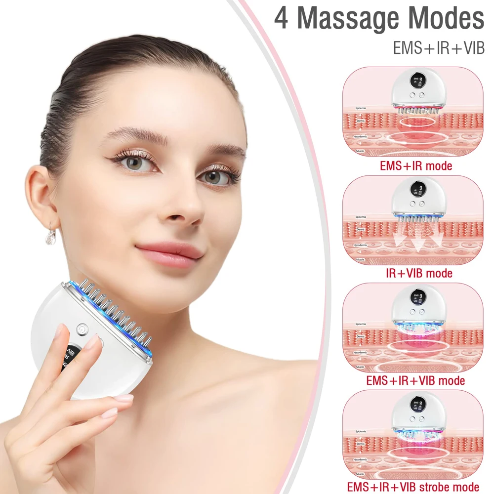 massagem facial de microcorrente ferramentas elétricas de gua sha elevador facial dispositivo de aperto massageador de couro cabeludo para crescimento de cabelo alívio de dores corporais emagrecedor massageador facial