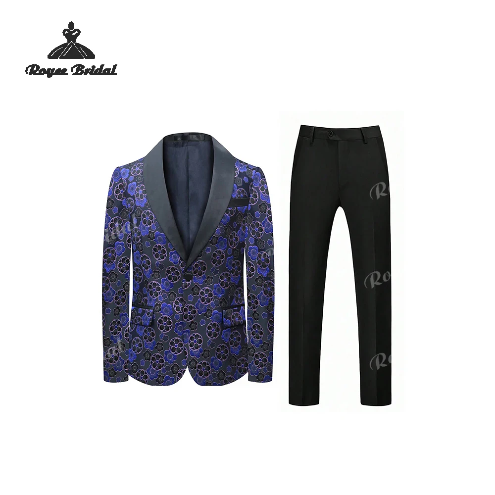 Floral Printed Two Piece Single Breasted  Men's Suit Wedding 2026 Business Evening Suit costume homme mariage