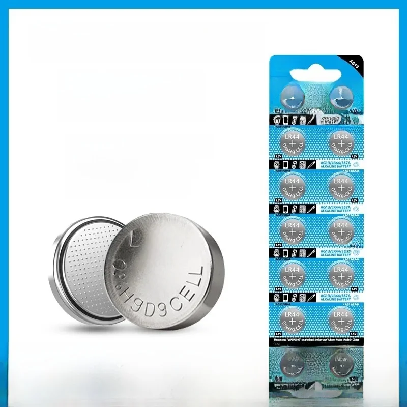 Pile alcaline pour montre, calculatrice, clé de voiture, horloge à distance, bouton, pile bouton, AG13, LR44, A76, 357, 357A, LR1154, SR1154, SR44, 1.55V