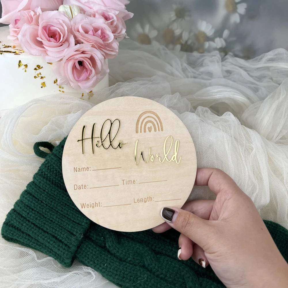 Newborn Birth announcement Wooden Birth Details Plaque sign 3D birth announcement sign with newborn baby shower gift