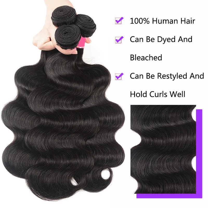 Bundel rambut manusia gelombang tubuh dengan Frontal 13x4 HD transparan renda Frontal rambut asli Brasil 100% ekstensi rambut manusia alami