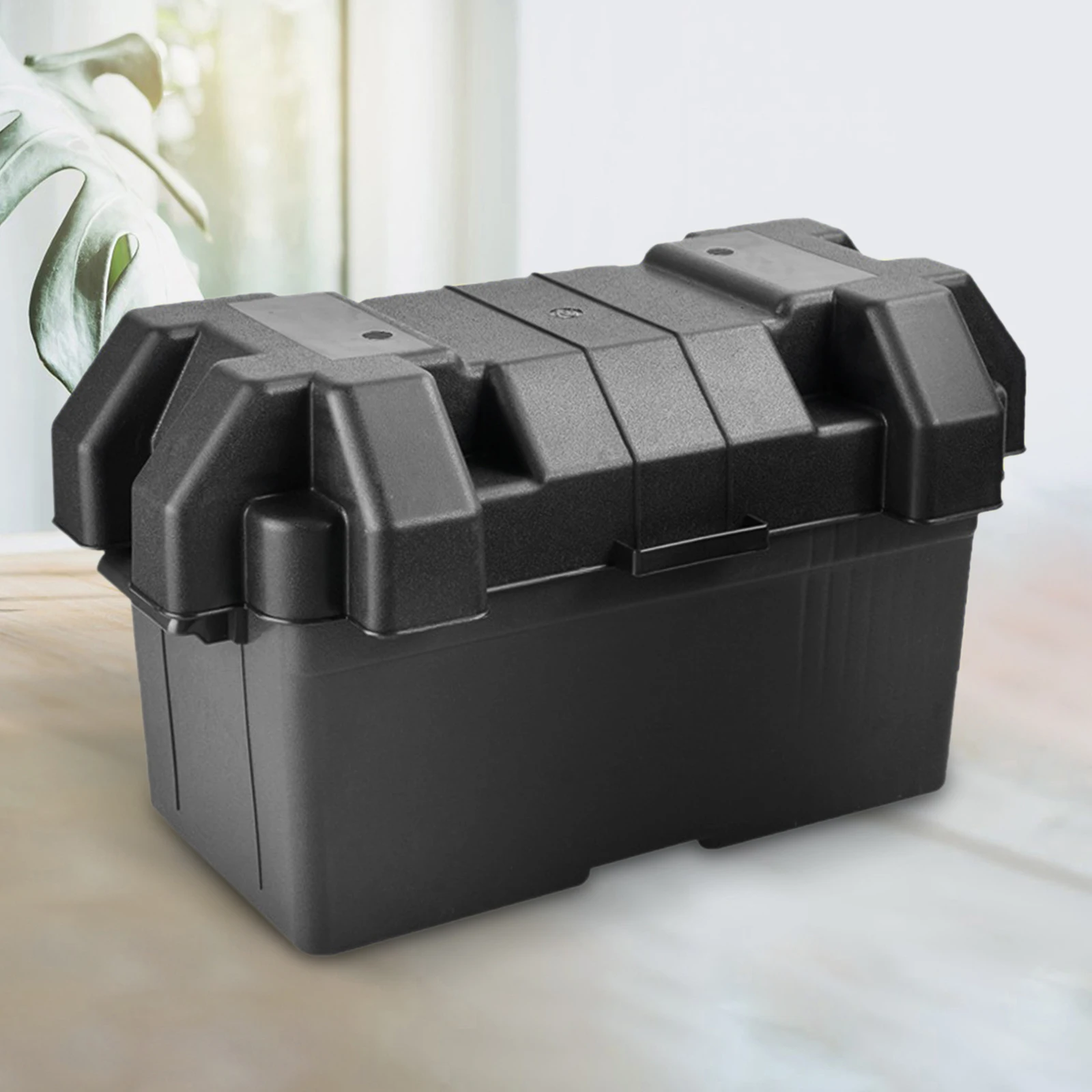 Battery Box with Strap Lightweight Portable Waterproof Multifunctional Organizer for Automotive Travel Outdoor Camper Boat