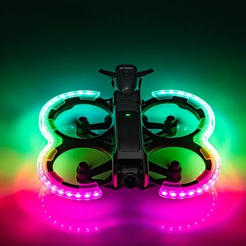 STARTRC pour DJI Avata 2 LED protecteur d'hélice Rechargeable lumineux Anti-collision anneau hélices pare-chocs de protection