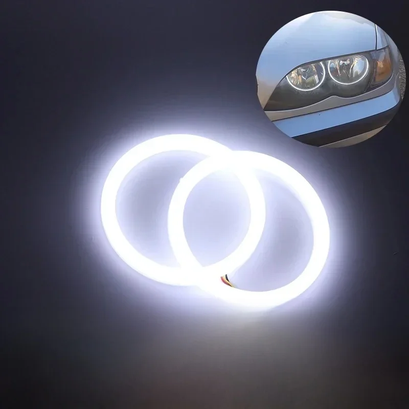 Super jasne pierścienie Bawełniane LED Angel Eyes Reflektor 60mm 70mm 80mm 90mm 100mm 110mm 120mm Samochód Motocykl DRL Żarówka Lampa — zdjęcie 2