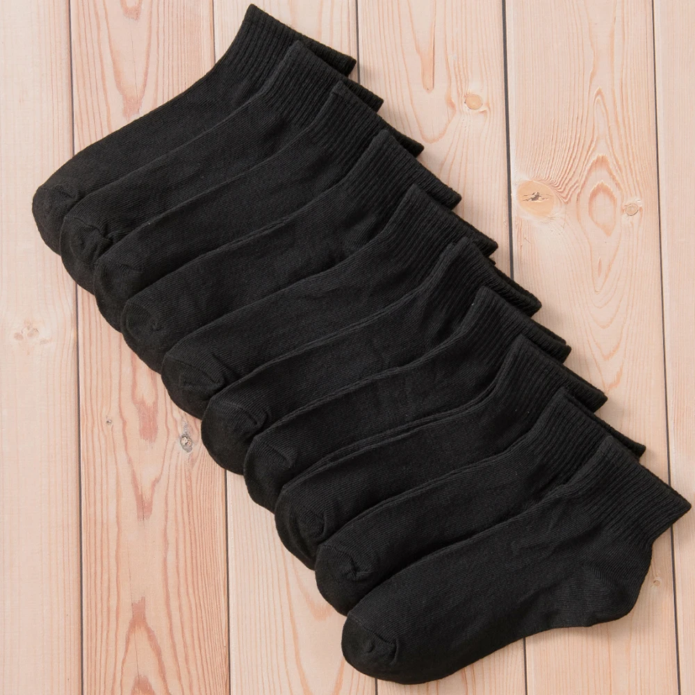 5/10 Pairs Black Student Socks Breathable Sweat-Absorbing Sports Men Women Fashionable Comfortable High-Quality Business Socks