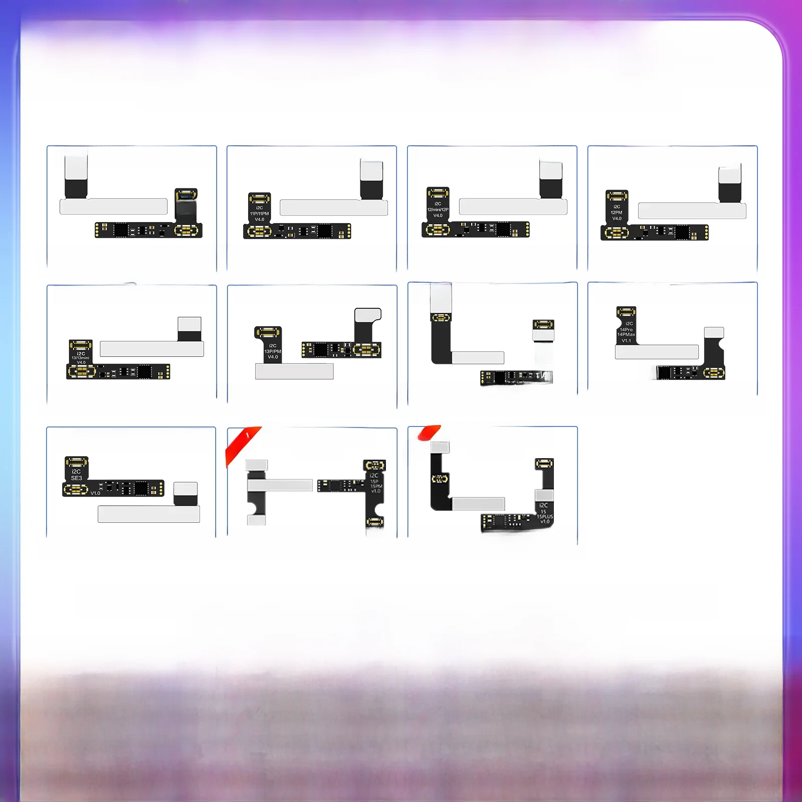 i2C Niepoliczowana naprawa baterii FPC Flex dla iPhone 15 14 13 12 11 Pro Max i2c I6S BR-13 KC01 KC02S KC03 Tag On Cable Replace — zdjęcie 2