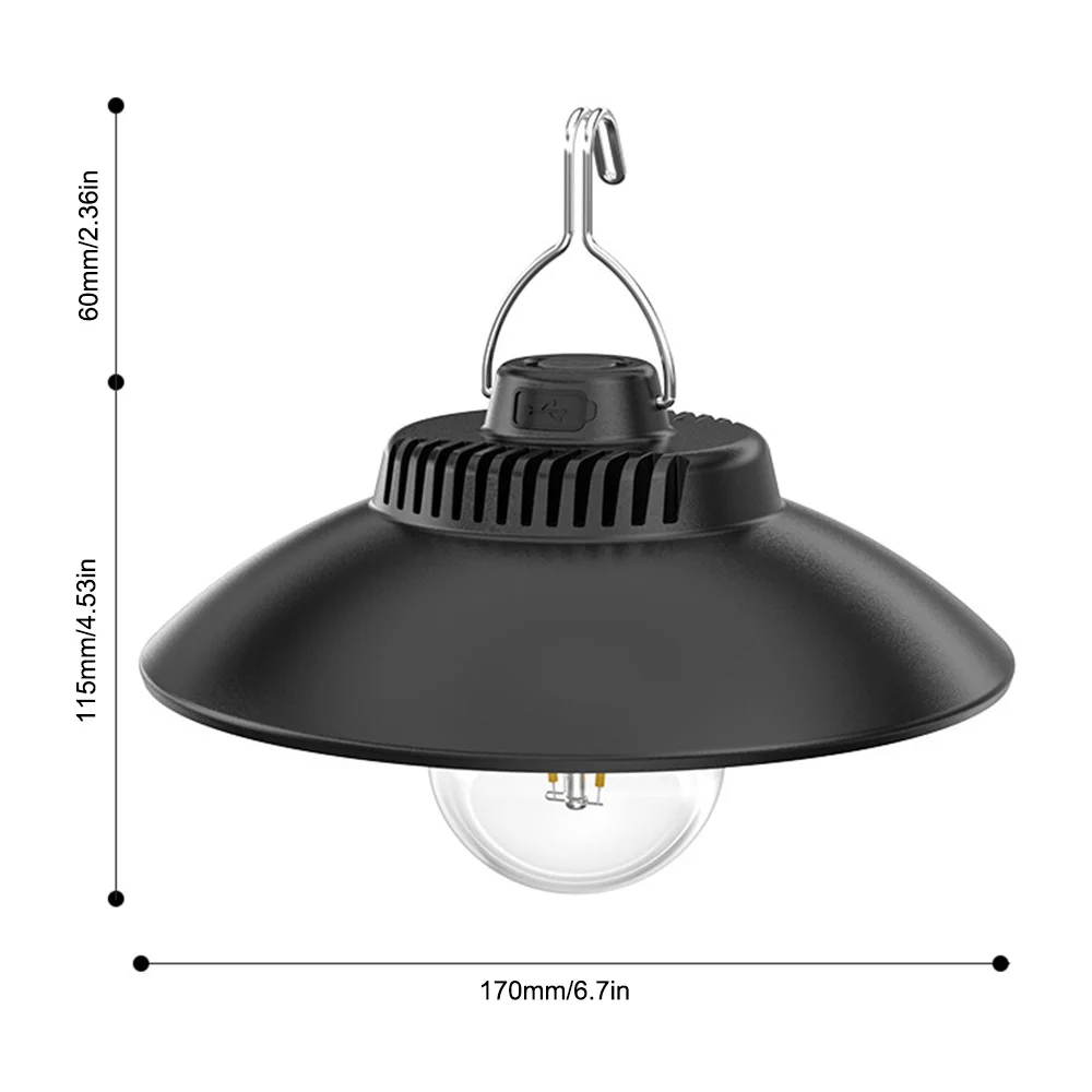 USB Rechargeable Camping Lantern Retro LED Tent Lamp Waterproof Work Light Outdoor Garden Hanging Light Street Path Lawn Lamp