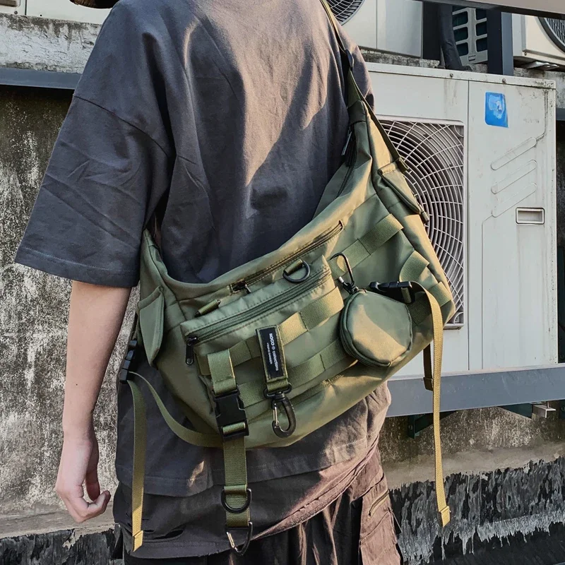 Torba na ramię Ins, funkcjonalna torba męska marki Harajuku, biznes modowy, studencka torba robocza z ciemnym wiatrem, damska. — zdjęcie 2