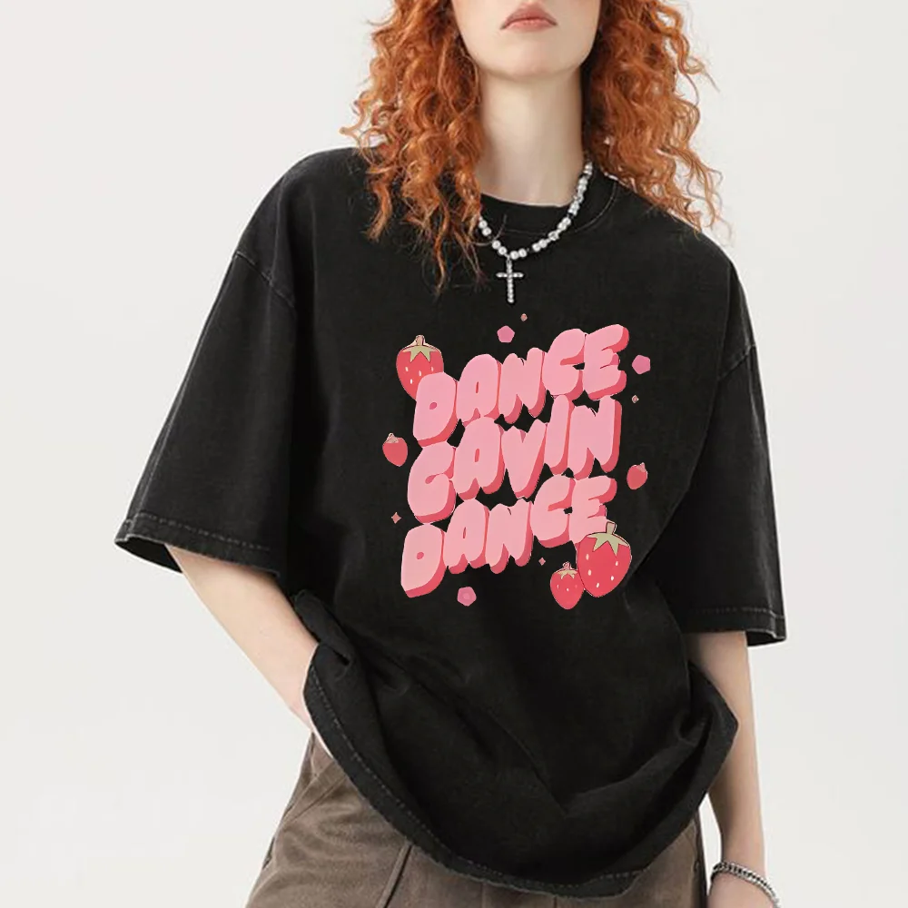 

Summer Oversize Washed Short Sleeve T-Shirt Women's Hip Hop Trendy Print Loose Fit Crew Neck Top Y2k Streetwear Casual Tees