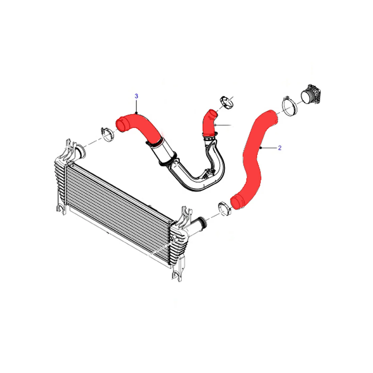 

Шланг интеркулера для Ford Ranger T7 T8 PX Mazda BT50 B22 2.2L CRD Turbo Diesel P4AT 4cyl 16V DOHC 110kW/118kW 2011-2022