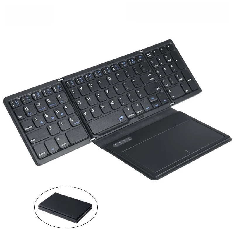 BOW Składana klawiatura Bluetooth z kieszonką na touchpad Składana klawiatura do laptopa Telefon Tablet Bezprzewodowa klawiatura z możliwością ładowania — zdjęcie 2