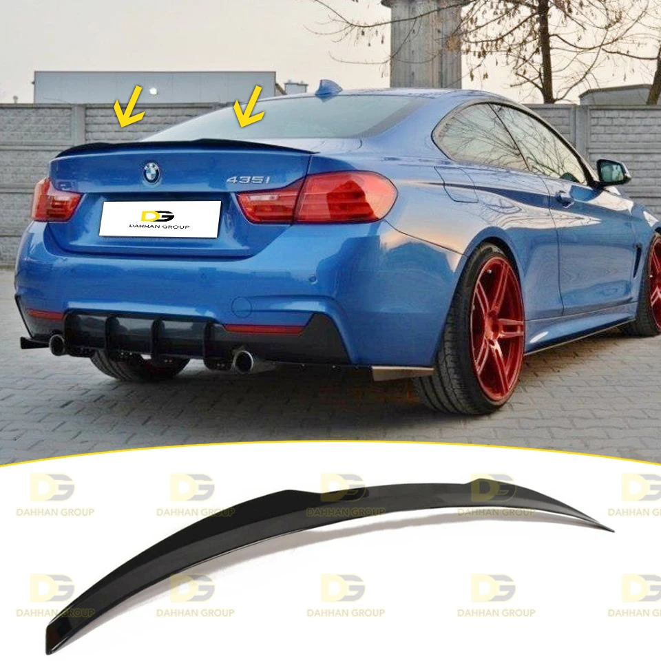 B.M.W 4 Series F32 Coupe 2013 - 2016 Cap Spoiler Belakang Ekstensi Sayap Piano Gloss Hitam Plastik M4 Kit Bodykit