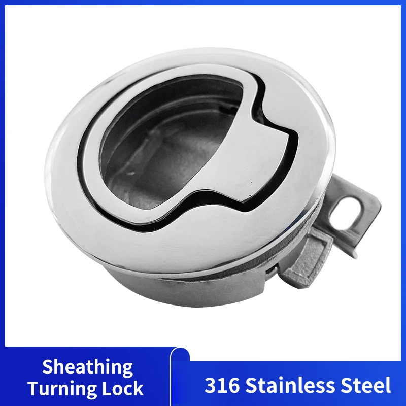 Alastin 316 Stainless Steel Marine Round Turning Lock Deck Latch Flush Pull Mount Cabinet Lock Latch
