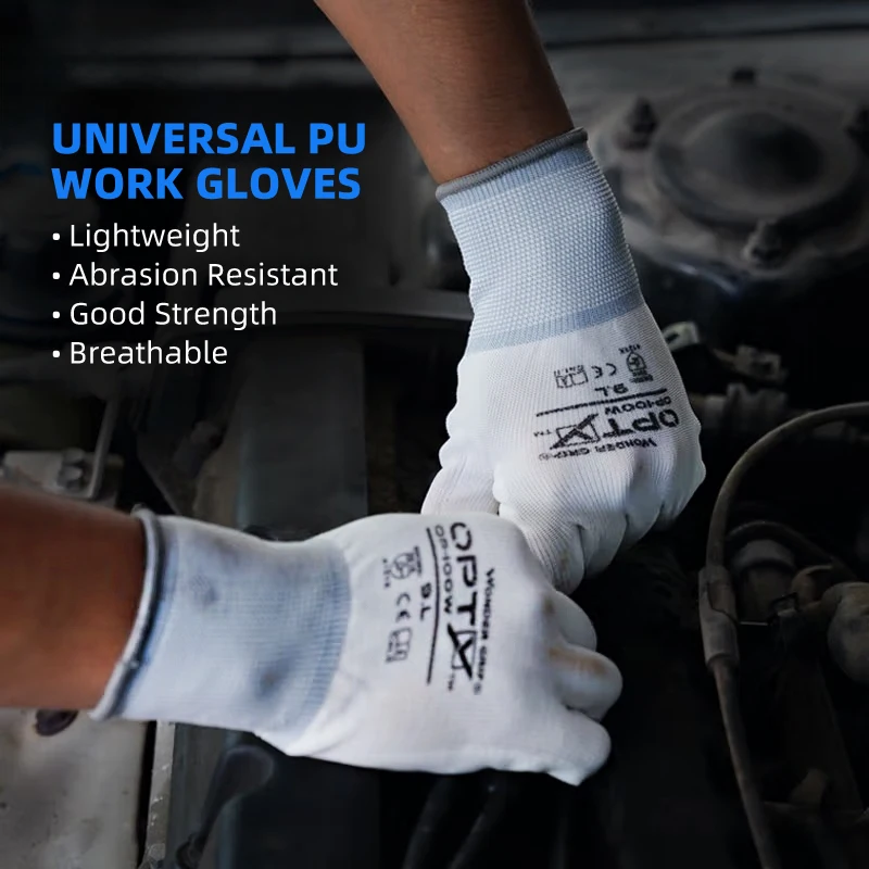 Wonder Grip 12 Pairs/24 Pcs General Safety Work Gloves 13 Gauge Lining PU Palm Coating Lightweight Flexible Breathable