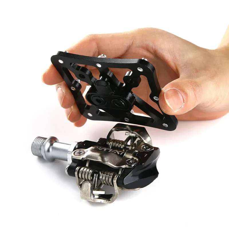 1 para pedał rowerowy platforma knagi Adapter pedału dla SPD Shimano LOOKE MTB Road Bike pedał zatrzaskowy akcesoria rowerowe — zdjęcie 2