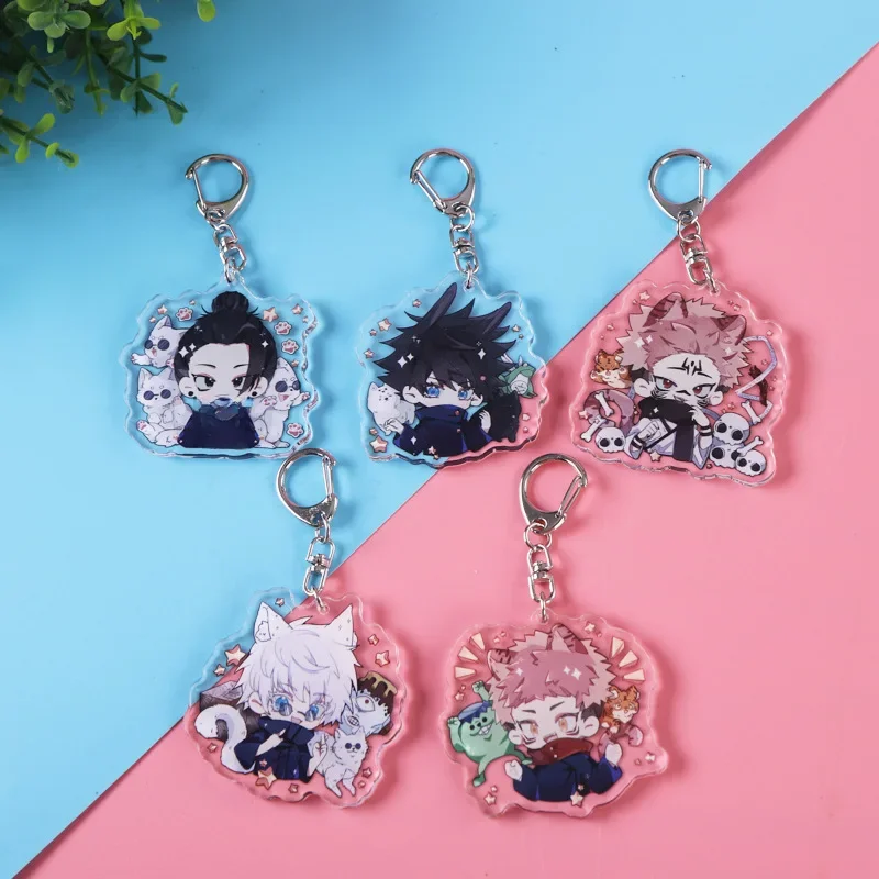 Porte-clés en acrylique Jujutsu Kaimple, Satoru Gojo Geto, SuNAENA u Key, JOAnime Keyring, Props Cosplay Jewelry Gift, Cute