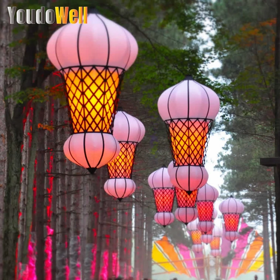 Inflatable Hanging Lantern Fancy Brushed Model Gorgeous With Led Lights Suitable For Outdoor Street Performance Decoration