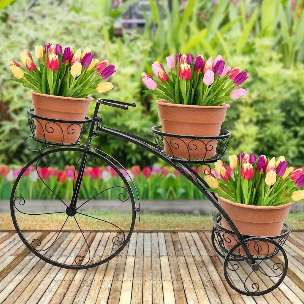 AliExpress Wisfor 3 Tier Bicycle Plant Stand Metal Flower Pot Holder for Home Garden Patio