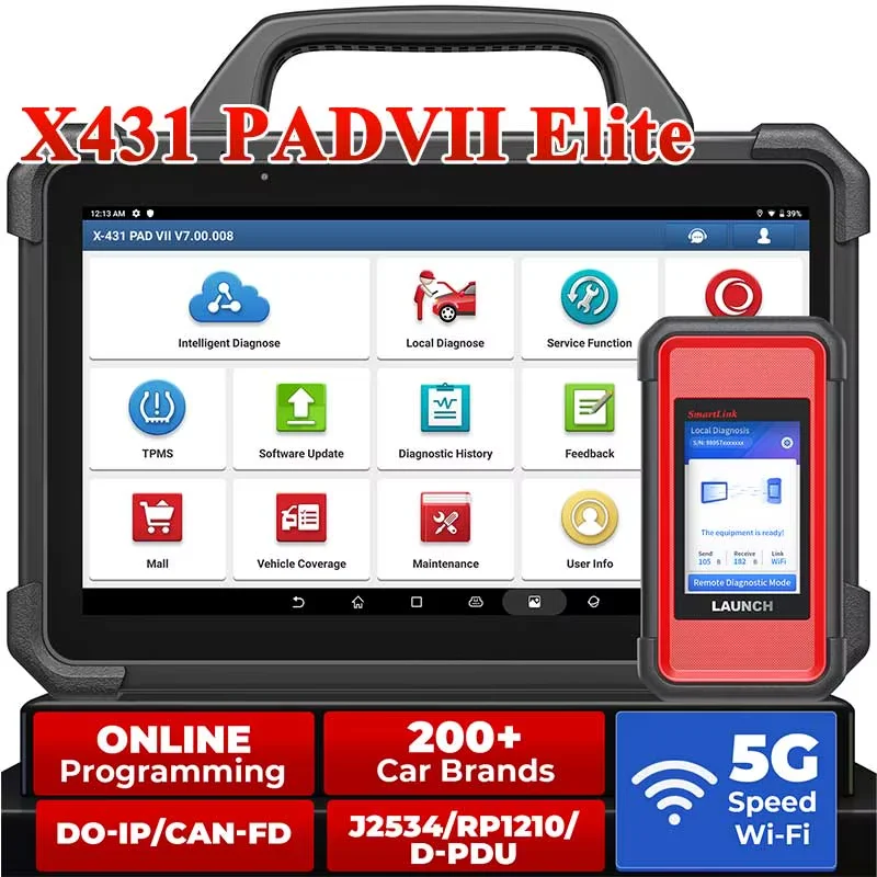 

LAUNCH X431 PAD 7 VII PAD7 PADVII Car Diagnostic Tools J2534 Smartlink Automotive Scanner Auto Diagnost Online Programming OBD