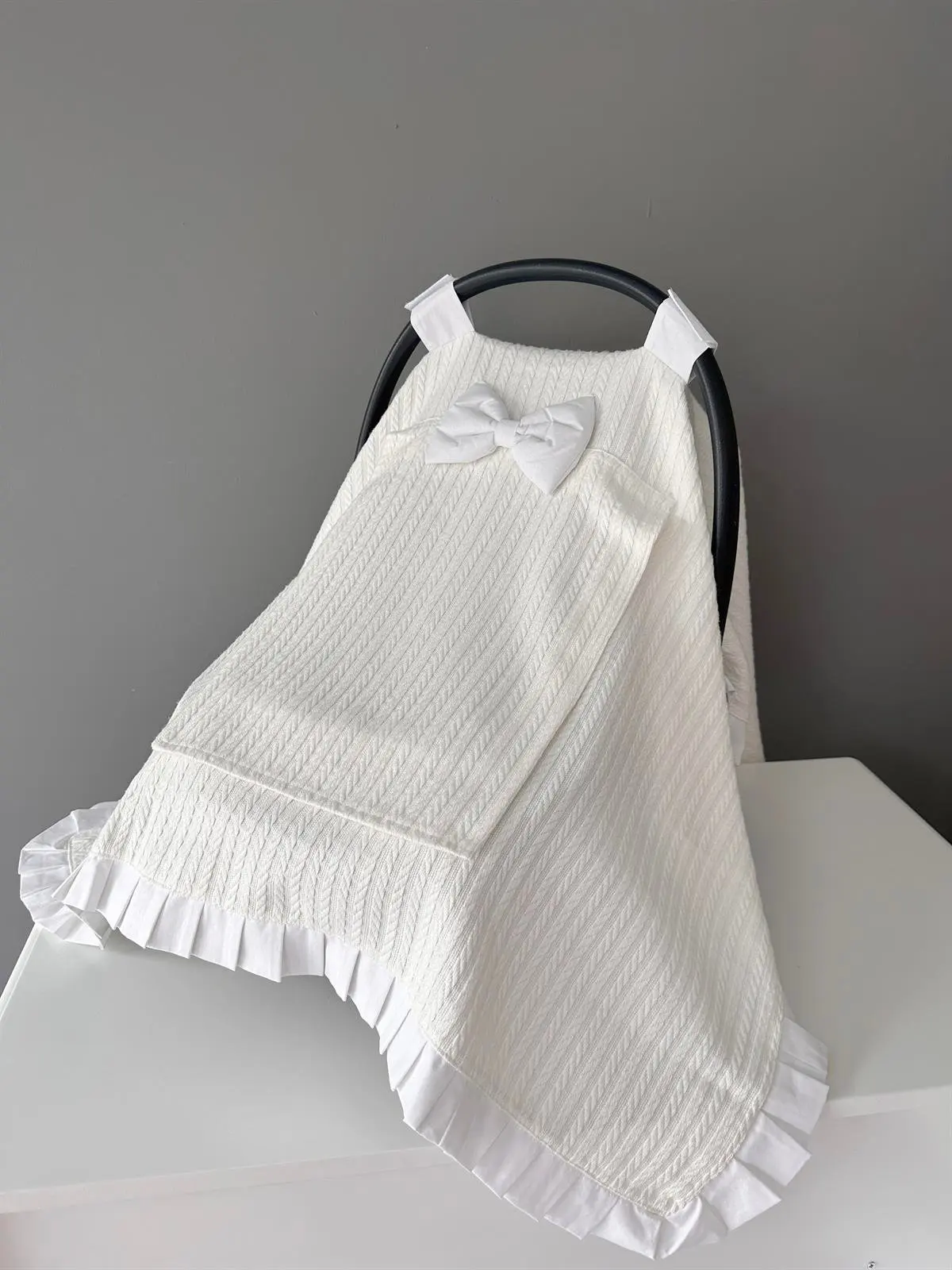 Handmade Knitted 100% Cotton Organic Fabric Window Stroller Cover