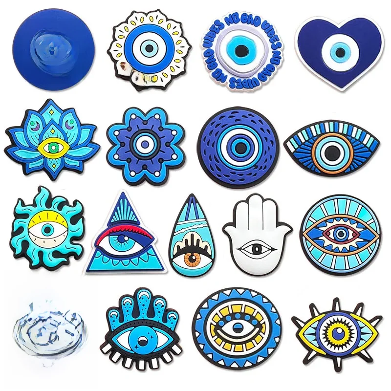 Nouveauté PVC mauvais yeux breloques de chaussure pour Crocs accessoires broche décoration chaussure Bracelet Bracelet bricolage Adlut cadeaux de fête