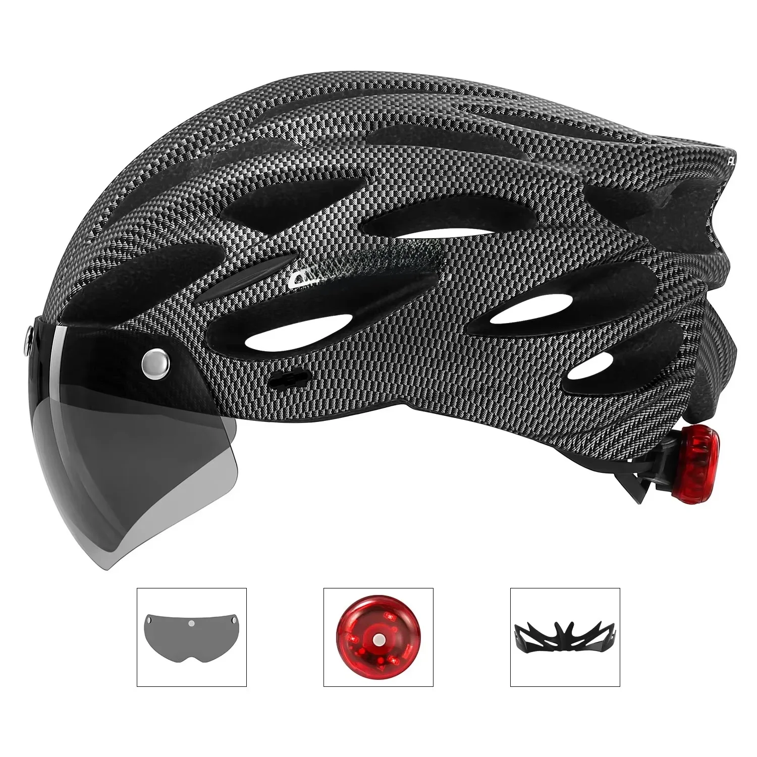 AliExpress CAIRBULL Wildside Ultralight Cycling Safety Helmet Outdoor Bicycle Helmet with Taillight Removable Lens Visor Mountain Road Bike Helmets
