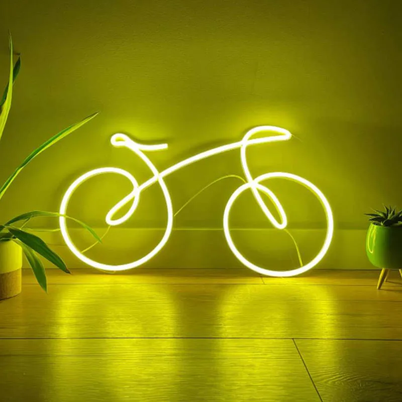 Imagem -03 - Led Personalizado Bicicleta Bicicleta Parede Arte Decoração da Bicicleta Sinal de Néon para Enforcamentos Decoração do Quarto Presente Personalizado Luz Sinais