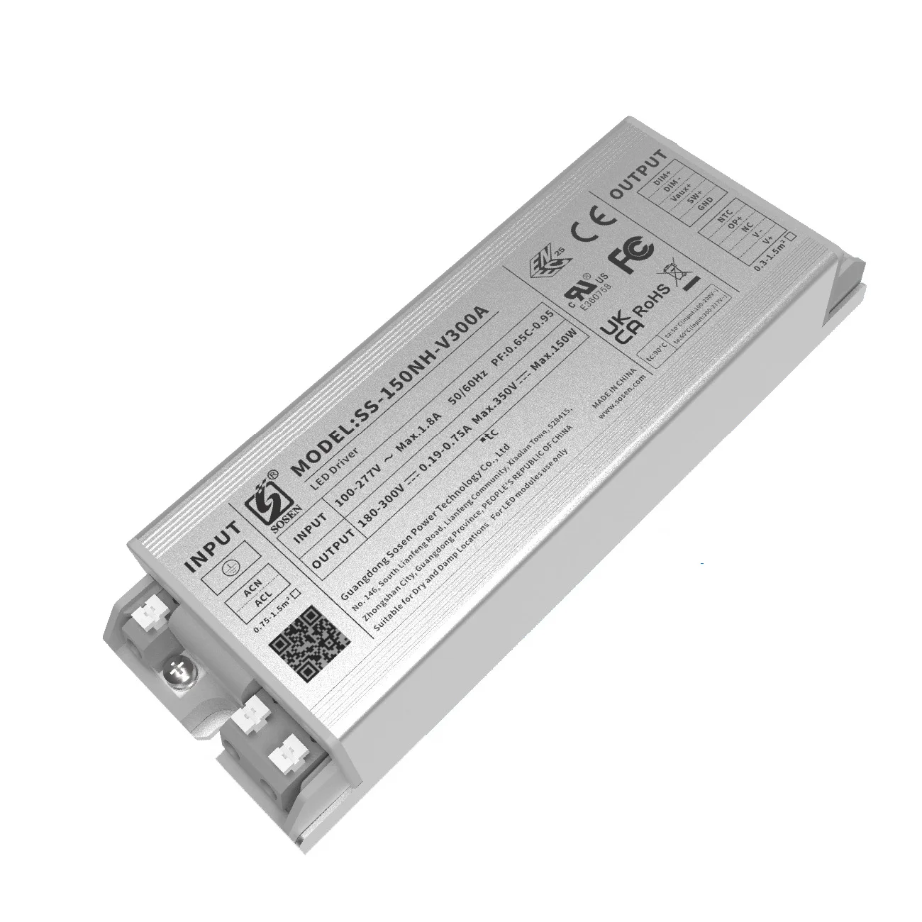 

200W CC LED Driver for Shoebox Light Linear High Bay Light Flood Light 150W SS-150NH-V300A Isolated Dimming 0-10V PWM Resistor