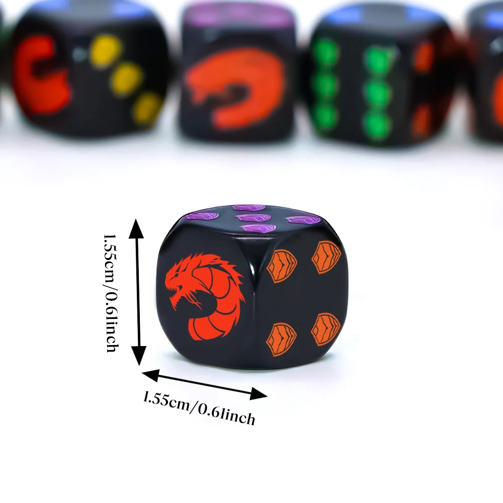 6Pcs Dragon Shield Crest Polyhedral D6 Dice Set Collector Grade RPG Dice for Tabletop Board Games Role Playing Family Game Night view 2