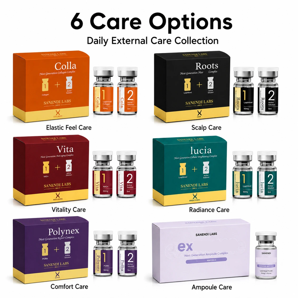Sanendi Ampoule Kit Brighten Peptid Hair Care Complex Set Korean Skin Care Hydrating Moisturizing Face Care Glow