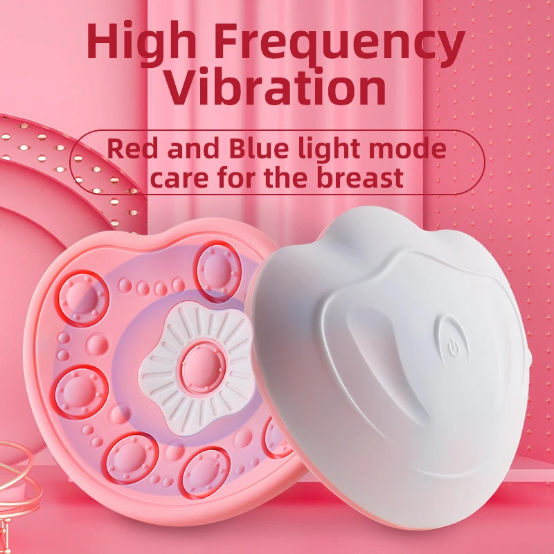 1PCS Electric Breast Massager with Heating&Smart Vibration USB Charging Wireless Remote Anti-Sagging Care Silicone Pad for Women view 3