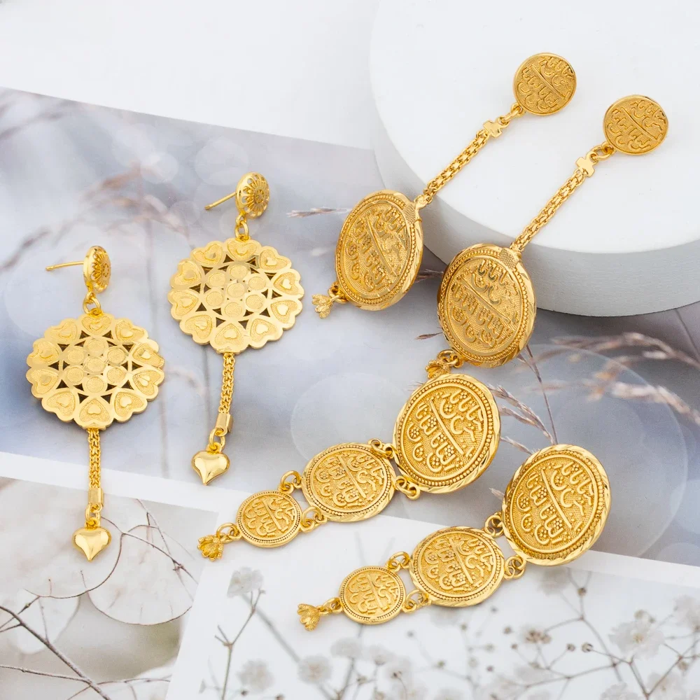 YM Boucles d'oreilles pour femmes, lot de 3 pièces, couleur or 18k, nouveau Design, pour mariage, accessoires de mariée, style bohème 3