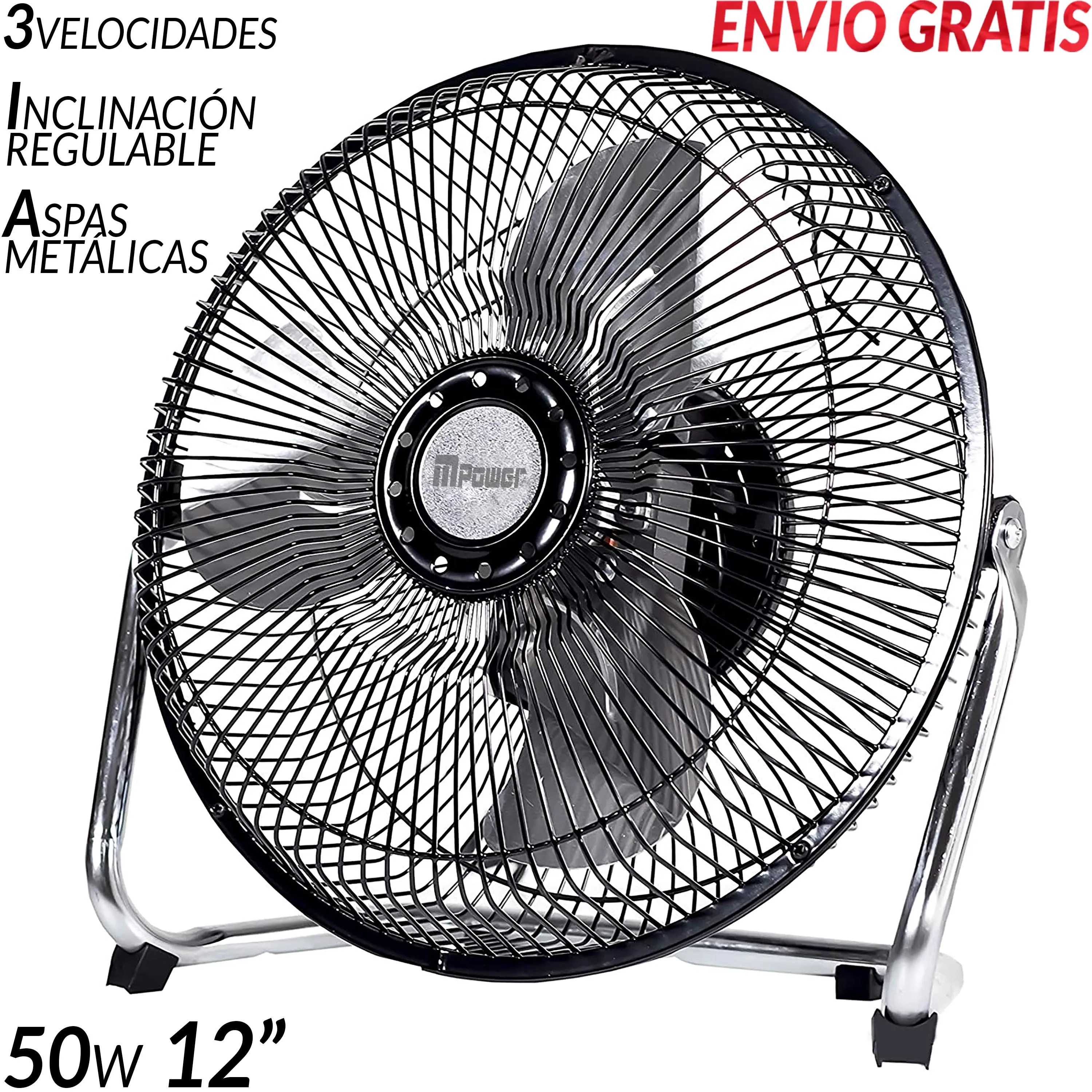 3 speed adjustable free 3 years warranty blade aluminum alloy floor or table fan 50W 12