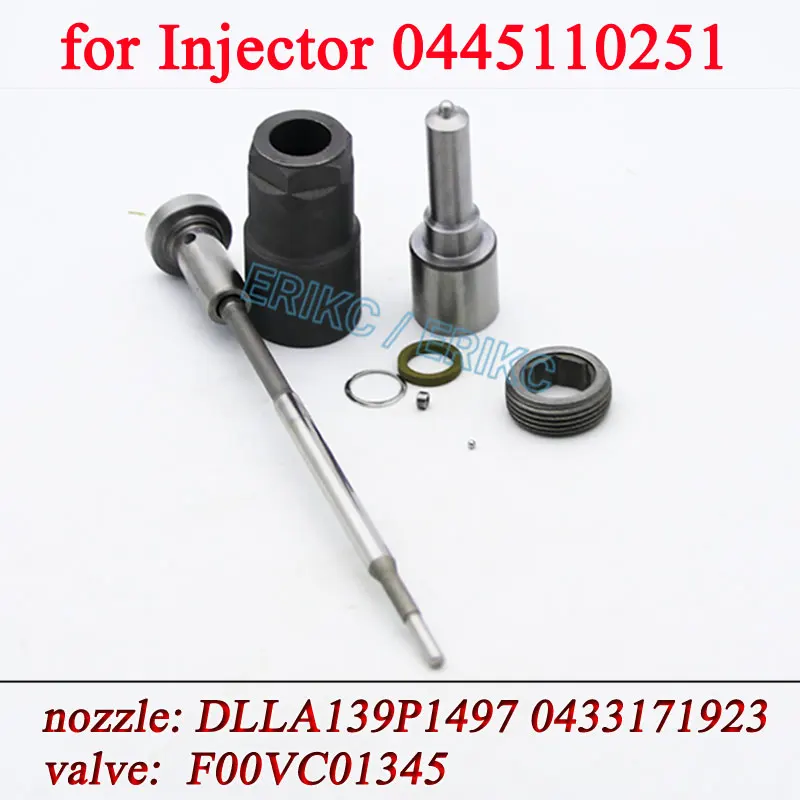 DLLA139P1497 Fuel Injector Nozzle Tip 0433171923 Diesel Sprayer Valve F00VC01345 for Bosch 0445110251 0 445 110 251 Rebuild Kit