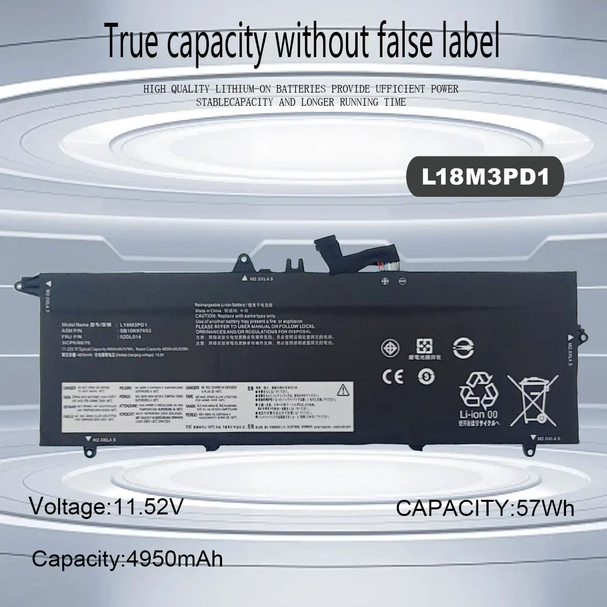 DXT New L18M3PD1 L18C3PD2 Battery For Lenovo ThinkPad T14S T490S T495S Series L18C3PD1 L18L3PD1 L18M3PD2 02DL013 02DL01 57WH