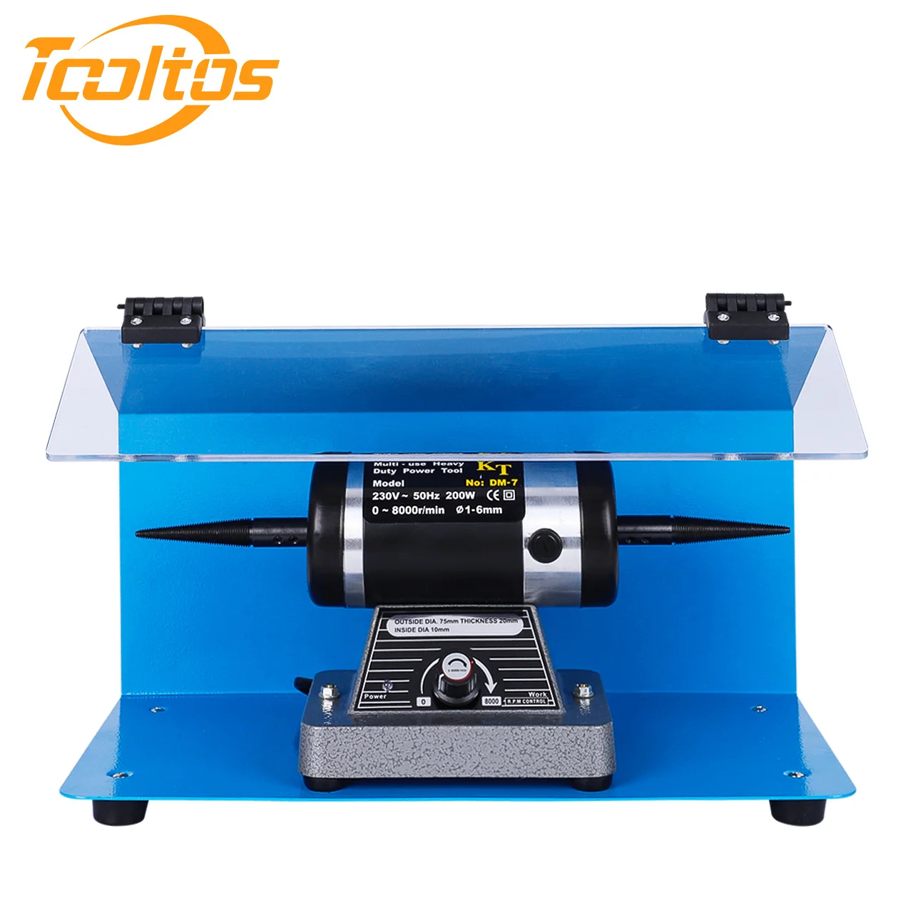 

Tooltos DM-7 Windshield Multi-Use Adjustable Speed Bench Lathe Jewelry Grinding And Polishing Machine